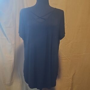 Women's Black V-Neck Top